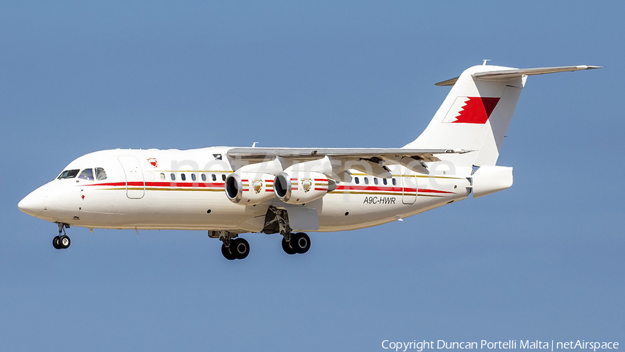Bahrain Defense Force BAe Systems BAe-146-RJ85 (A9C-HWR) | Photo 523704