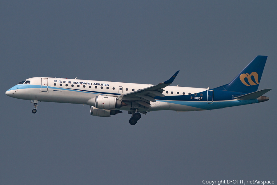 Mandarin Airlines Embraer ERJ-190AR (ERJ-190-100IGW) (B-16827) | Photo 397430