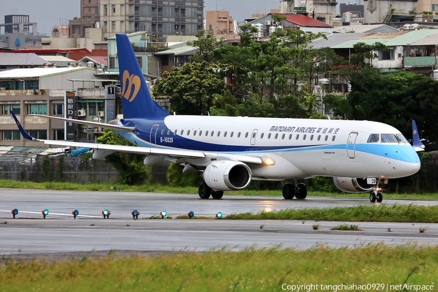 Mandarin Airlines Embraer ERJ-190AR (ERJ-190-100IGW) (B-16829) | Photo 490027