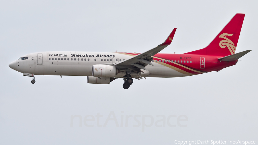 Shenzhen Airlines Boeing 737-87L (B-1755) | Photo 308230