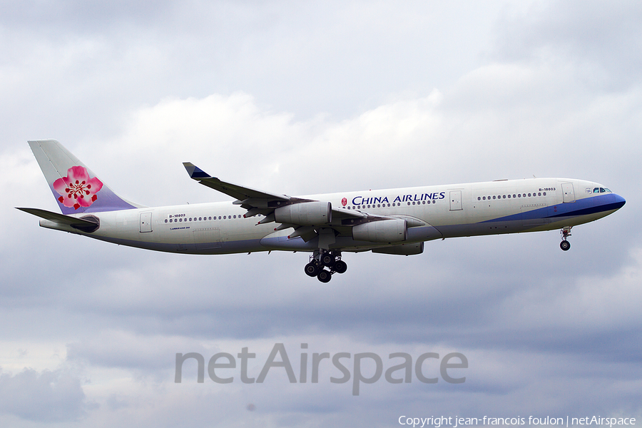 China Airlines Airbus A340-313X (B-18803) | Photo 117776