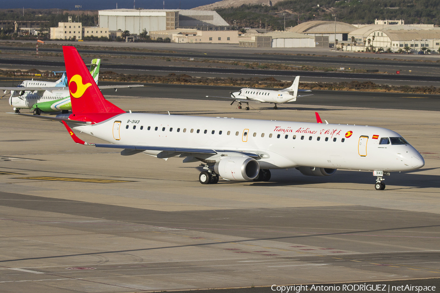 Tianjin Airlines Embraer ERJ-195LR (ERJ-190-200LR) (B-3143) | Photo 122710