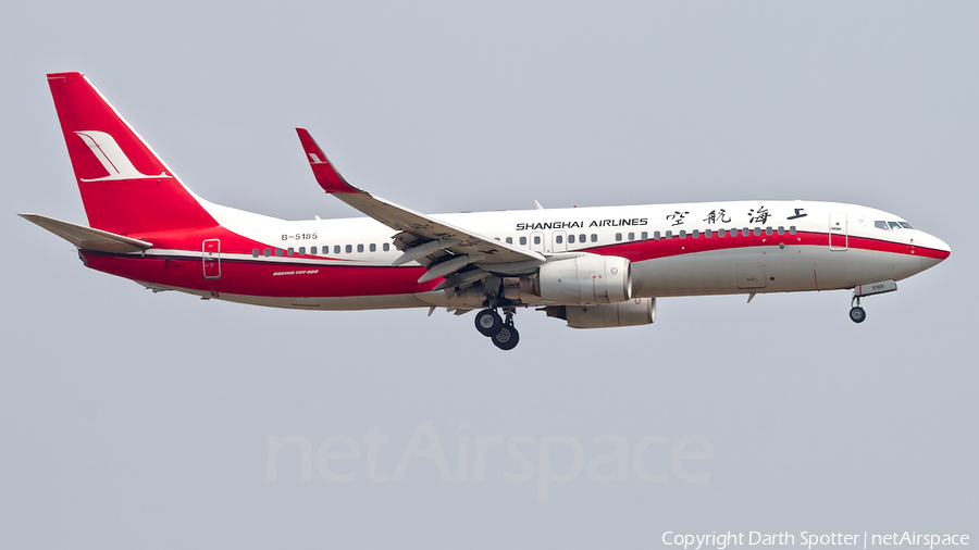 Shanghai Airlines Boeing 737-8Q8 (B-5185) | Photo 318020