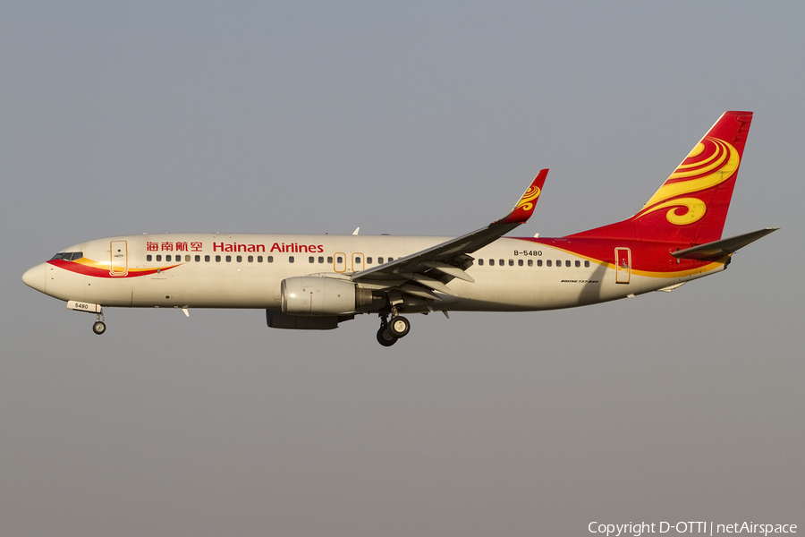 Hainan Airlines Boeing 737-86N (B-5480) | Photo 406202