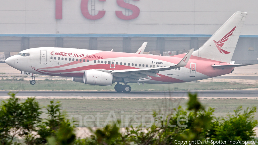 Ruili Airlines Boeing 737-7ME (B-5830) | Photo 269904