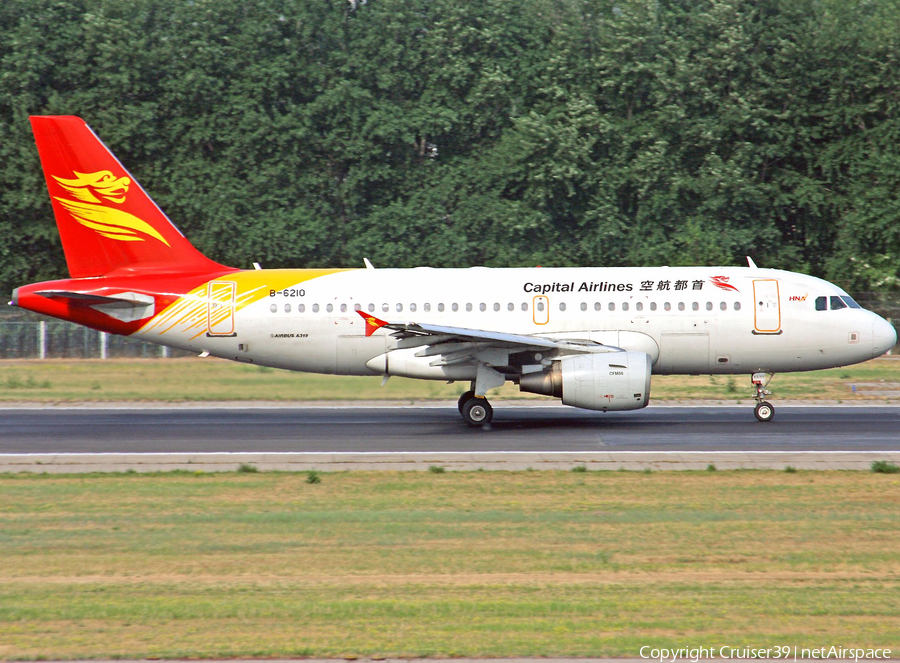 Capital Airlines Airbus A319-115 (B-6210) | Photo 58001