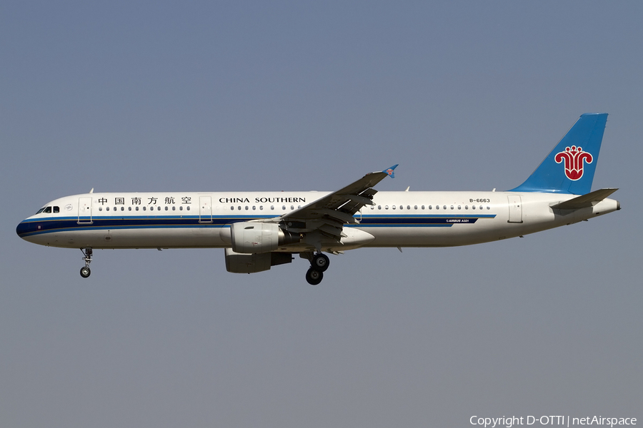 China Southern Airlines Airbus A321-211 (B-6663) | Photo 406151