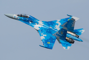 Ukrainian Air Force Sukhoi Su-27UB Flanker C (67 BLUE) at  Radom, Poland