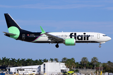 Flair Airlines Boeing 737-8 MAX (C-FFFX) at  Ft. Lauderdale - International, United States