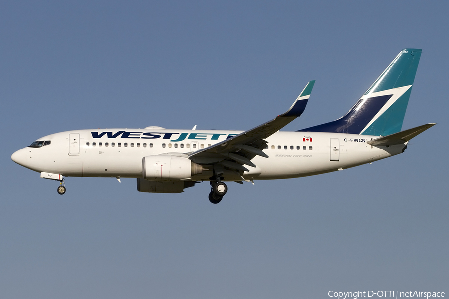 WestJet Boeing 737-7CT (C-FWCN) | Photo 445530