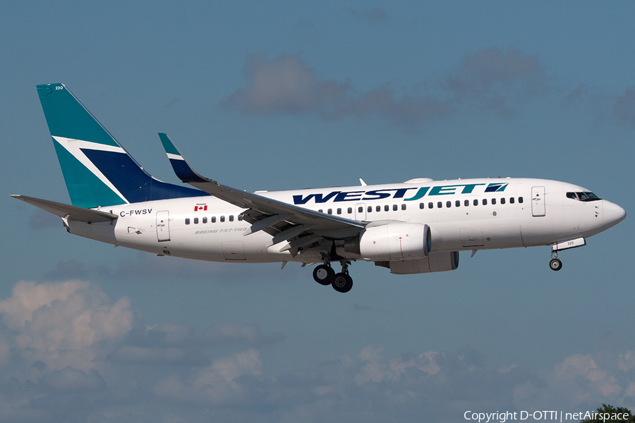 WestJet Boeing 737-7CT (C-FWSV) | Photo 234024