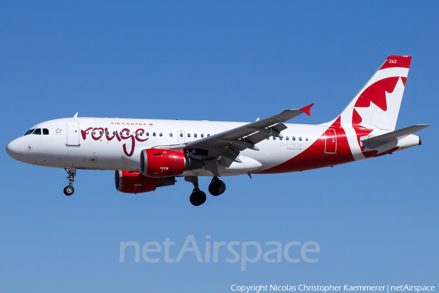 Air Canada Rouge Airbus A319-114 (C-FYKW) | Photo 127315