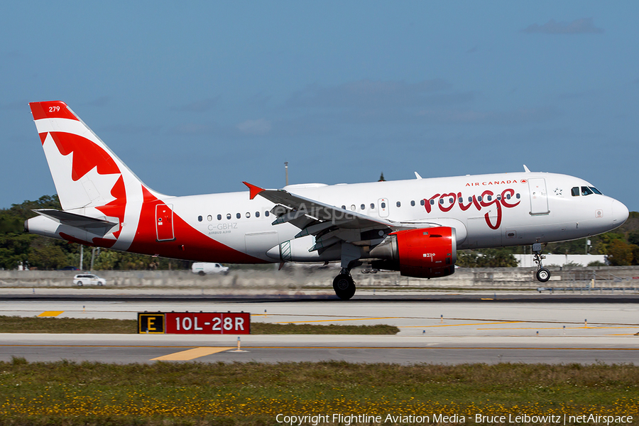 Air Canada Rouge Airbus A319-114 (C-GBHZ) | Photo 158514