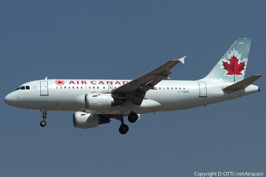 Air Canada Airbus A319-114 (C-GBIN) | Photo 183004
