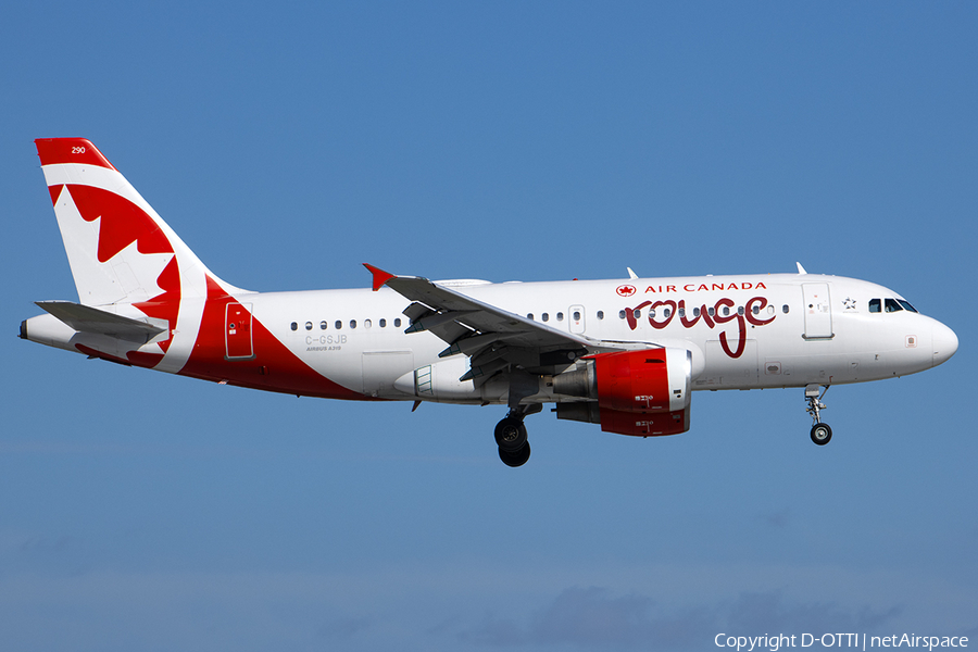 Air Canada Rouge Airbus A319-112 (C-GSJB) | Photo 612348