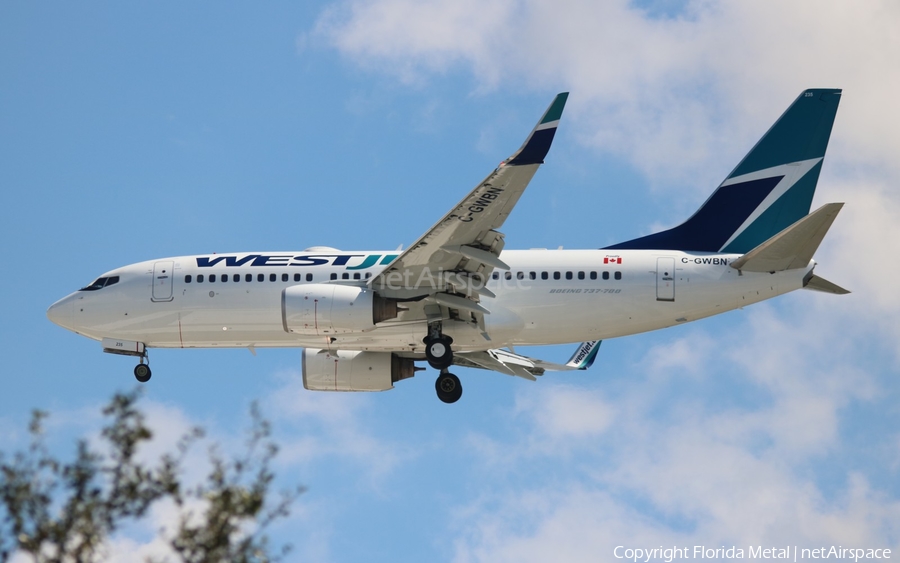 WestJet Boeing 737-7CT (C-GWBN) | Photo 542783