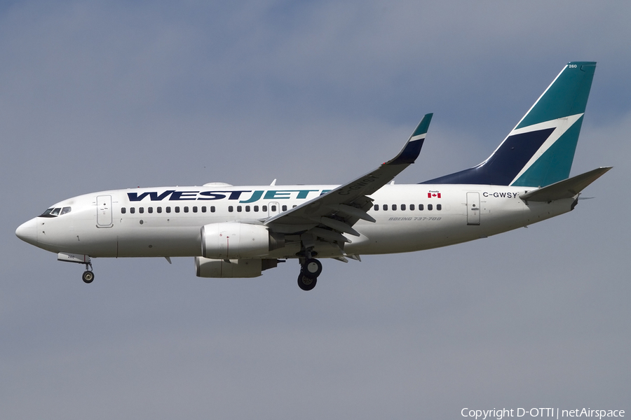 WestJet Boeing 737-7CT (C-GWSY) | Photo 443183