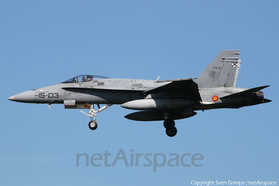 Spanish Air Force (Ejército del Aire) McDonnell Douglas EF-18M Hornet (C.15-16) | Photo 240358