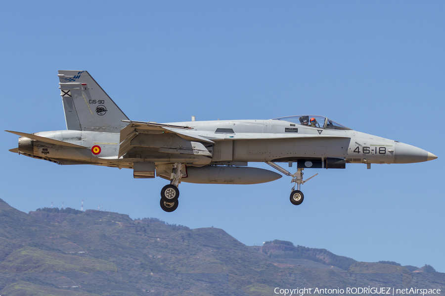 Spanish Air Force (Ejército del Aire) McDonnell Douglas F/A-18A+ Hornet (C.15-90) | Photo 300246