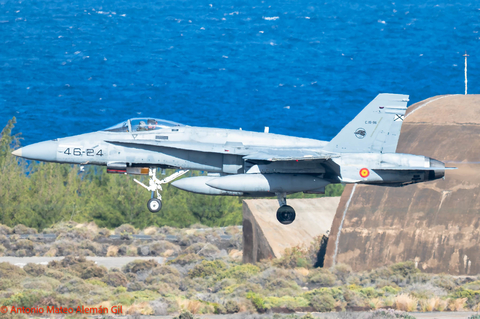 Spanish Air Force (Ejército del Aire) McDonnell Douglas F/A-18A+ Hornet (C.15-96) at  Gran Canaria, Spain