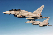 Spanish Air Force (Ejército del Aire) Eurofighter EF2000(T) Typhoon (CE.16-12) at  Atlantic Ocean, (International Airspace)