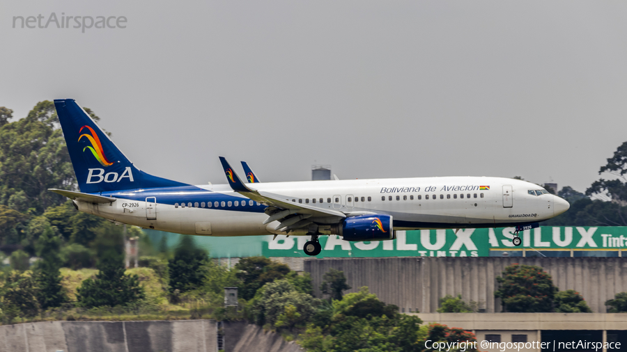 Boliviana de Aviacion Boeing 737-83N (CP-2926) | Photo 373350