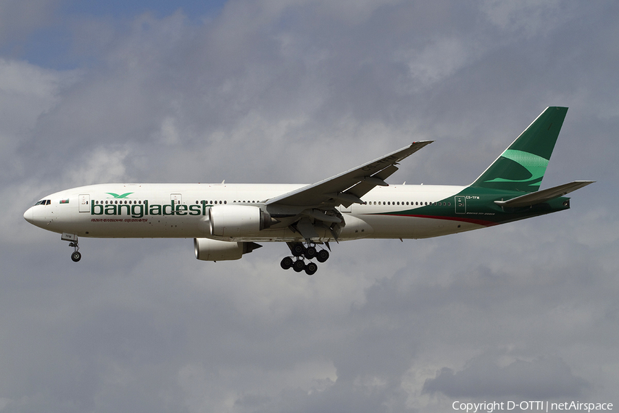 Biman Bangladesh Airlines (Euro Atlantic Airways) Boeing 777-212(ER) (CS-TFM) | Photo 300838