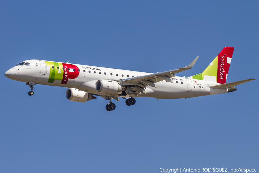 TAP Express (Portugalia) Embraer ERJ-190LR (ERJ-190-100LR) (CS-TPV) | Photo 176443