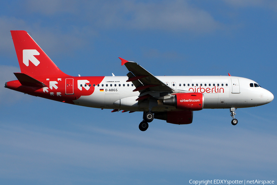 Air Berlin Airbus A319-112 (D-ABGS) | Photo 292323