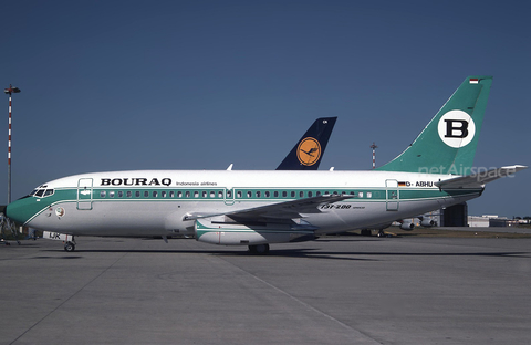 Bouraq Indonesia Airlines Boeing 737-230(Adv) (D-ABHU) at  Hamburg - Fuhlsbuettel (Helmut Schmidt), Germany