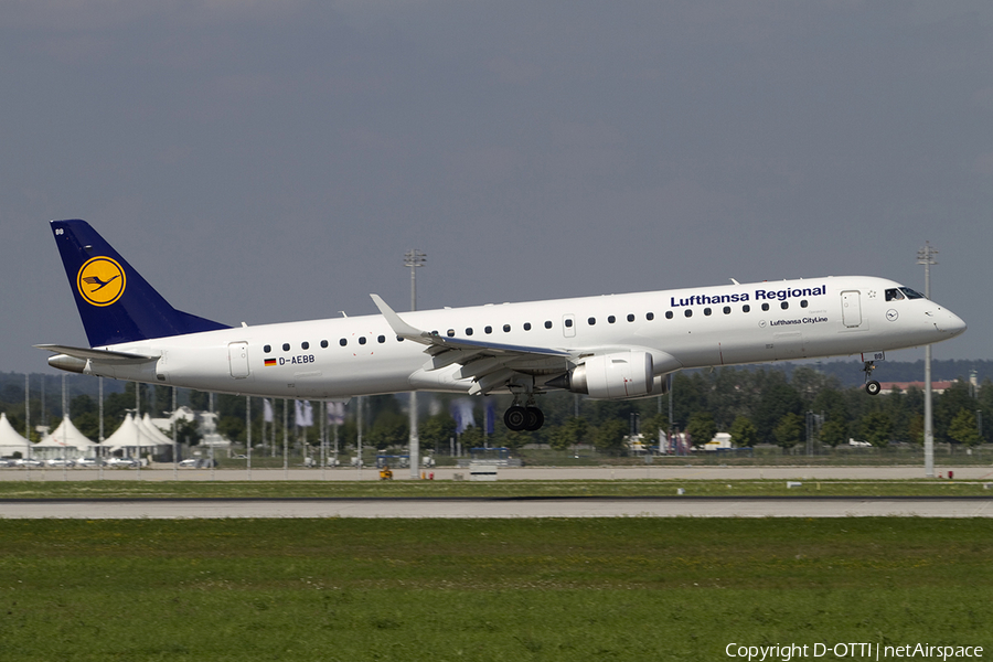 Lufthansa Regional (CityLine) Embraer ERJ-195LR (ERJ-190-200LR) (D-AEBB) | Photo 311901