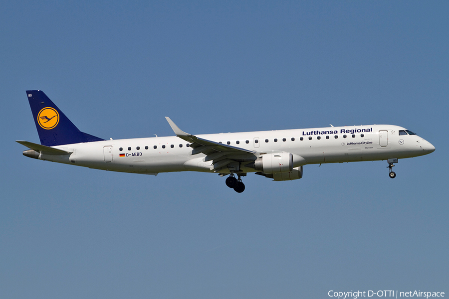 Lufthansa Regional (CityLine) Embraer ERJ-195LR (ERJ-190-200LR) (D-AEBD) | Photo 358353