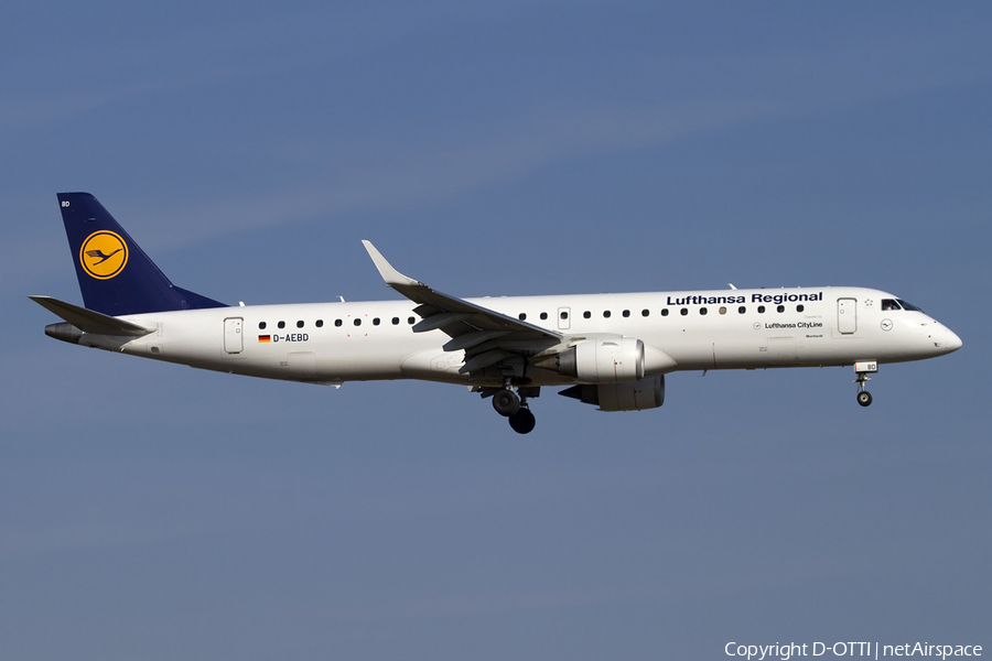 Lufthansa Regional (CityLine) Embraer ERJ-195LR (ERJ-190-200LR) (D-AEBD) | Photo 404377