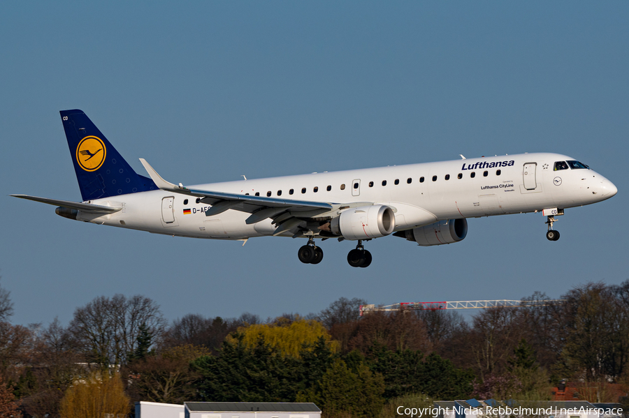 Lufthansa (CityLine) Embraer ERJ-190LR (ERJ-190-100LR) (D-AECD) | Photo 442966
