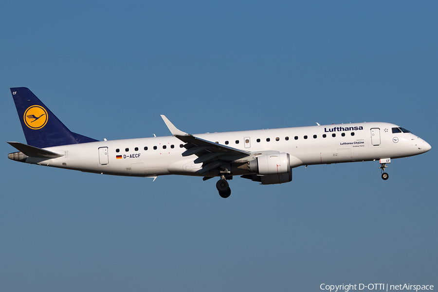 Lufthansa (CityLine) Embraer ERJ-190LR (ERJ-190-100LR) (D-AECF) | Photo 224184