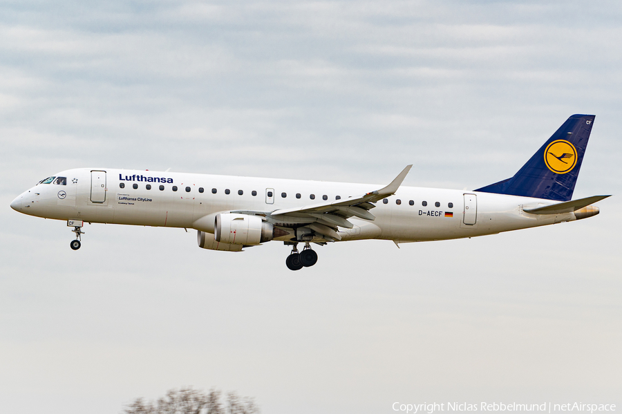 Lufthansa (CityLine) Embraer ERJ-190LR (ERJ-190-100LR) (D-AECF) | Photo 439183