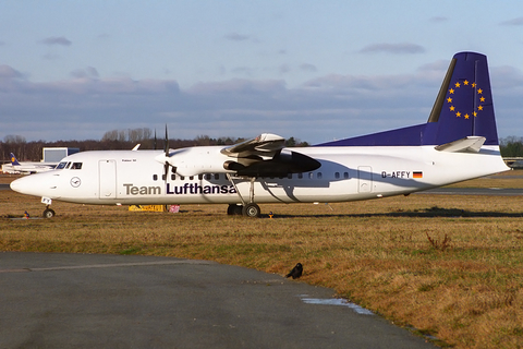 Team Lufthansa (Contact Air) Fokker 50 (D-AFFY) at  Hamburg - Fuhlsbuettel (Helmut Schmidt), Germany