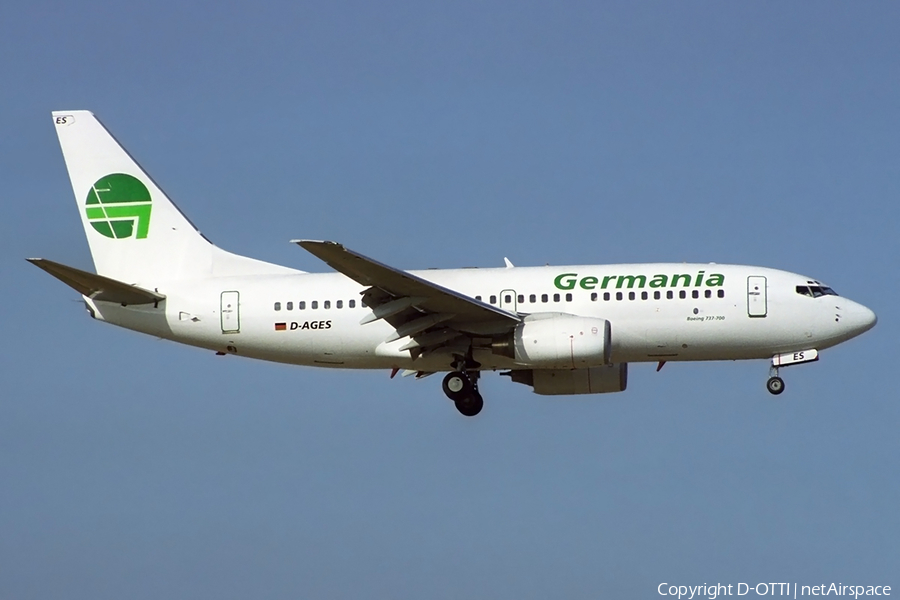 Germania Boeing 737-75B (D-AGES) | Photo 381144