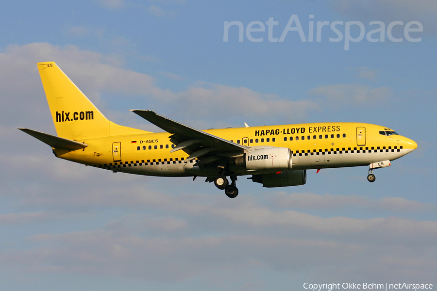 Hapag-Lloyd Express (Germania) Boeing 737-75B (D-AGES) | Photo 72948