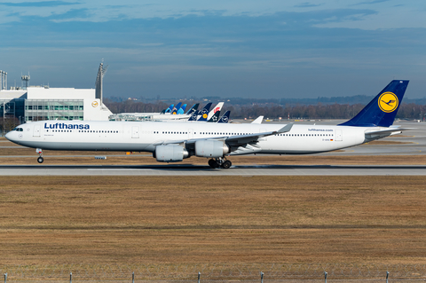 Lufthansa Airbus A340-642X (D-AIHU) at  Munich, Germany