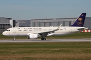 Saudi Arabian Airlines Airbus A320-214 (D-AUBO) at  Hamburg - Finkenwerder, Germany