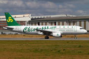 Spring Airlines Airbus A320-214 (D-AVVB) at  Hamburg - Finkenwerder, Germany