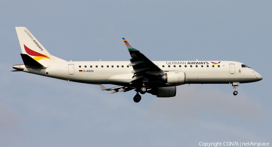 German Airways Embraer ERJ-190LR (ERJ-190-100LR) (D-AWSI) | Photo 446650