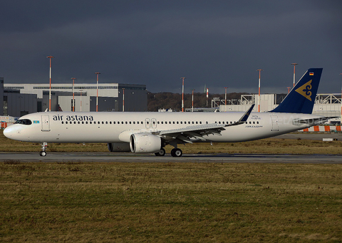 Air Astana Airbus A321-271NX (D-AZAI) at  Hamburg - Finkenwerder, Germany