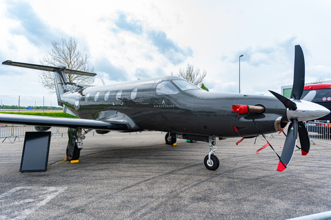 Air Augsburg Charter Pilatus PC-12/47E (D-FOOD) at  Friedrichshafen, Germany