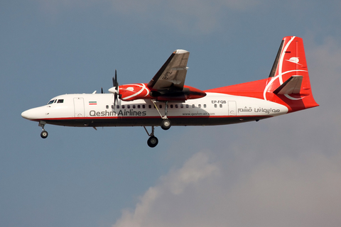 Qeshm Airlines Fokker 50 (EP-FQB) at  Dubai - International, United Arab Emirates