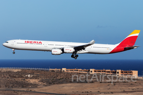 Iberia Airbus A340-642 (EC-INO) at  Gran Canaria, Spain