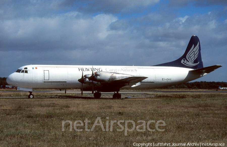 Hunting Cargo Airlines Lockheed L-188C(F) Electra (EI-CHX) | Photo 412579