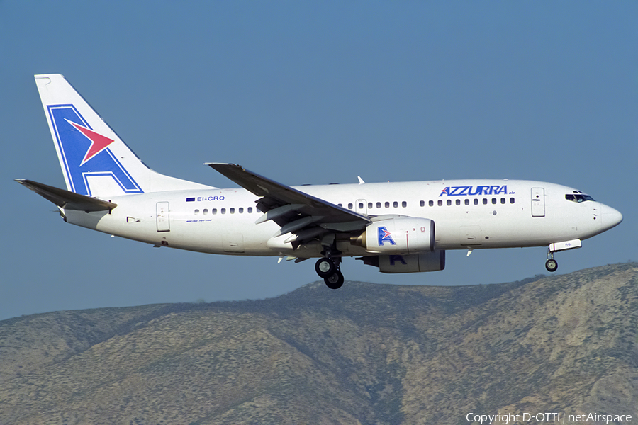 Azzurra Air Boeing 737-73S (EI-CRQ) | Photo 513185