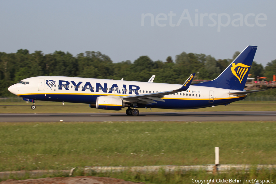 Ryanair Boeing 737-8AS (EI-FTK) | Photo 244438